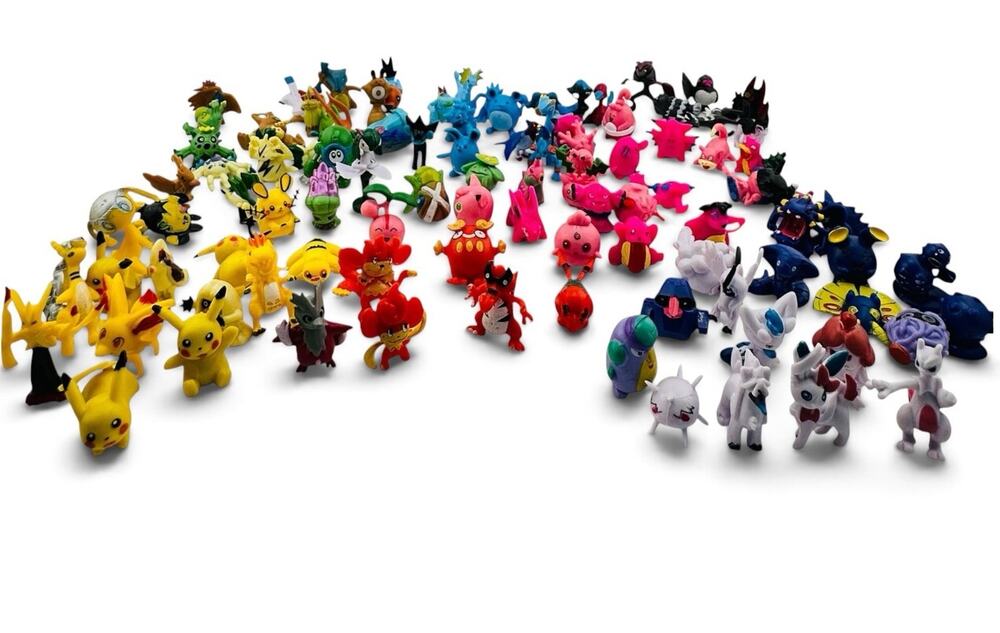Vintage Authentic Pokemon Mini Figure Lot — 111 Figurines Stamped RL China